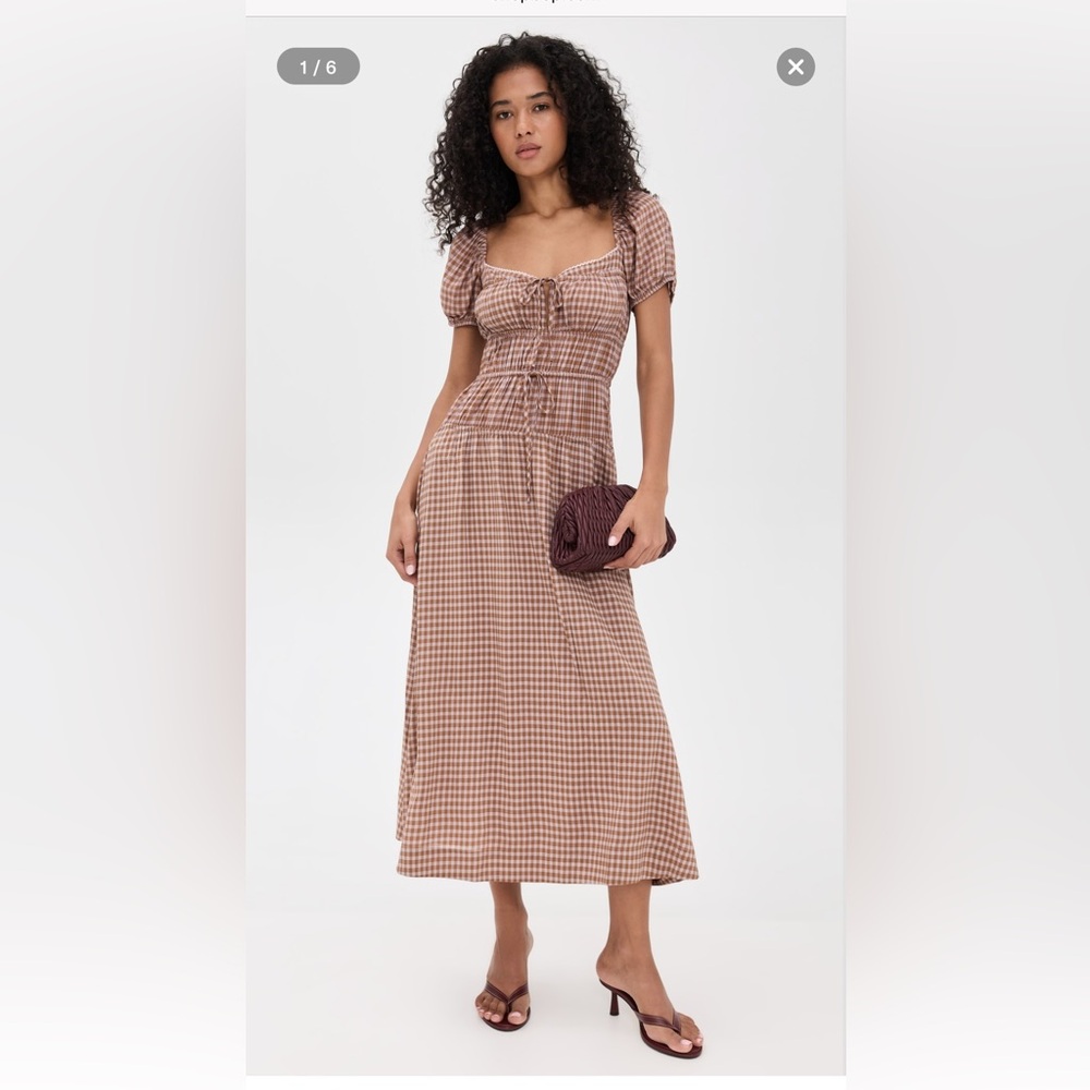 Reformation Rhett Dress Audrie Check - Picture 1 of 3